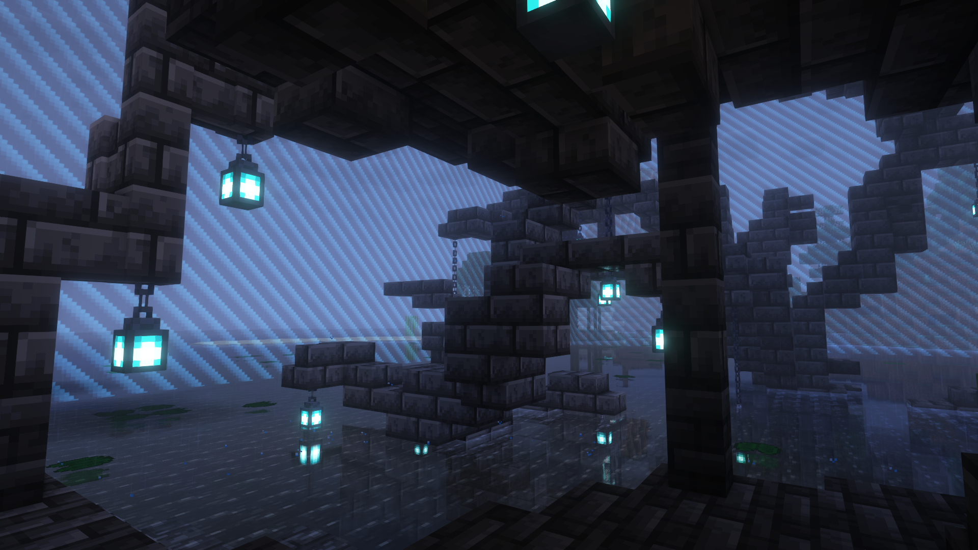 one of many shrines on the server, flooded in the corner
