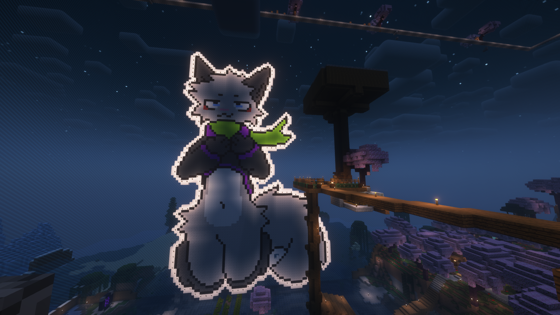 pixel art of nofferston that dominates the view around the village